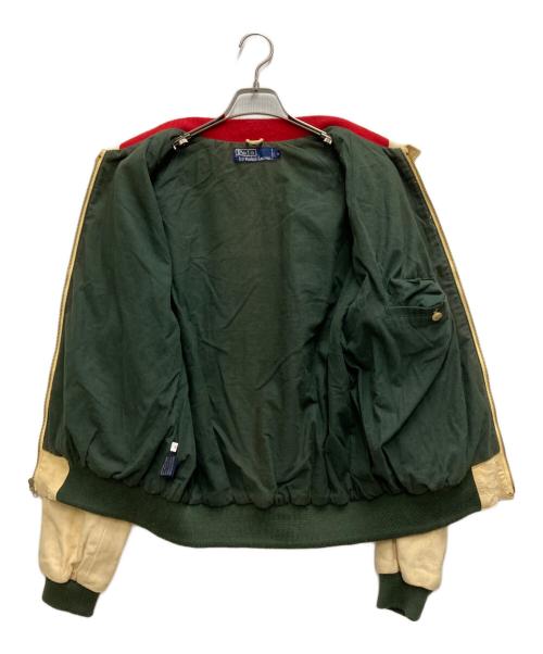 POLO RALPH LAUREN（ポロ・ラルフローレン）POLO RALPH LAUREN (ポロ・ラルフローレン) 90'S ディアスキンスタンドカラーブルゾン ベージュ サイズ:Mの古着・服飾アイテム