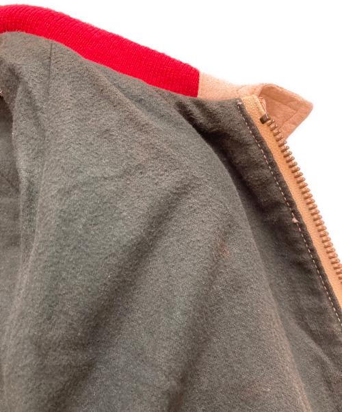 POLO RALPH LAUREN（ポロ・ラルフローレン）POLO RALPH LAUREN (ポロ・ラルフローレン) 90'S ディアスキンスタンドカラーブルゾン ベージュ サイズ:Mの古着・服飾アイテム