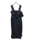 ELENDEEKエレンディーク）の古着「FRILL DRAPE COCOON OP」｜ネイビー