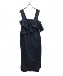 ELENDEEK（エレンディーク）の古着「FRILL DRAPE COCOON OP」｜ネイビー