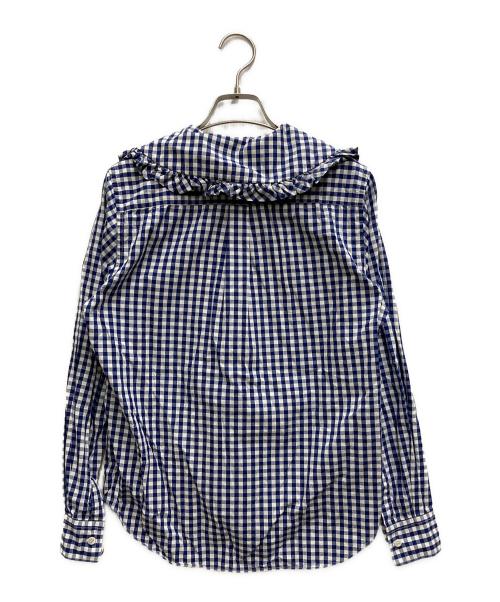 COMME des GARCONS GIRL（コムデギャルソンガール）COMME des GARCONS GIRL (コムデギャルソンガール) ギンガムチェック 丸襟フリルシャツ ブルー サイズ:Sの古着・服飾アイテム