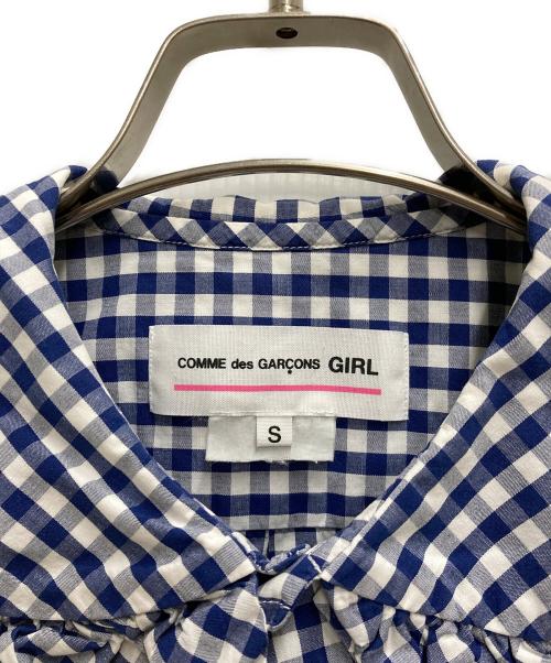 COMME des GARCONS GIRL（コムデギャルソンガール）COMME des GARCONS GIRL (コムデギャルソンガール) ギンガムチェック 丸襟フリルシャツ ブルー サイズ:Sの古着・服飾アイテム
