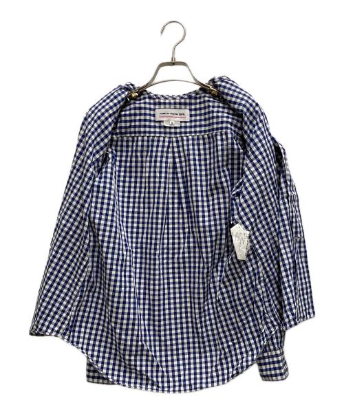 COMME des GARCONS GIRL（コムデギャルソンガール）COMME des GARCONS GIRL (コムデギャルソンガール) ギンガムチェック 丸襟フリルシャツ ブルー サイズ:Sの古着・服飾アイテム