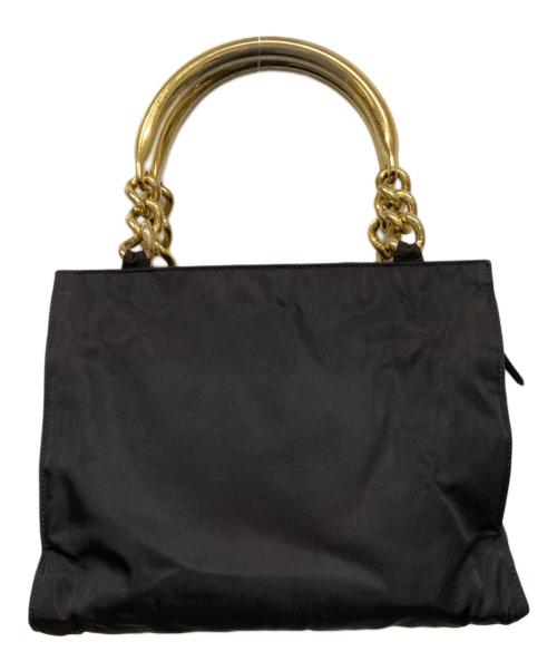 PRADA（プラダ）PRADA (プラダ) ゴールドハンドルハンドバッグ ブラックの古着・服飾アイテム