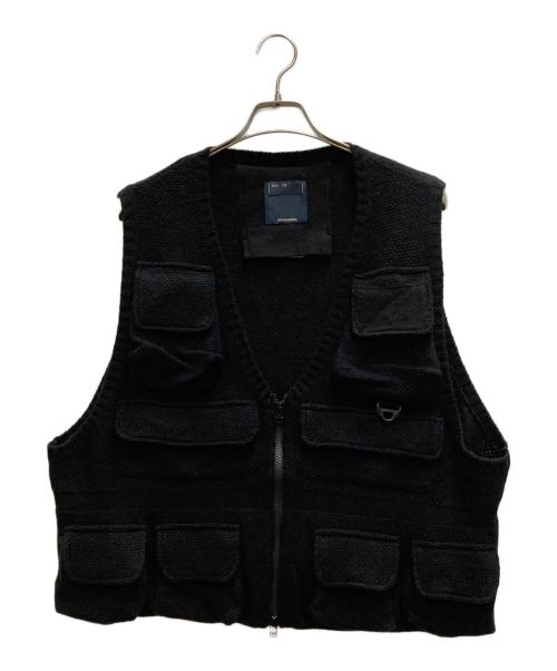 meanswhile（ミーンズワイル）meanswhile (ミーンズワイル) Knit Luggage Vest ブラック サイズ:3の古着・服飾アイテム