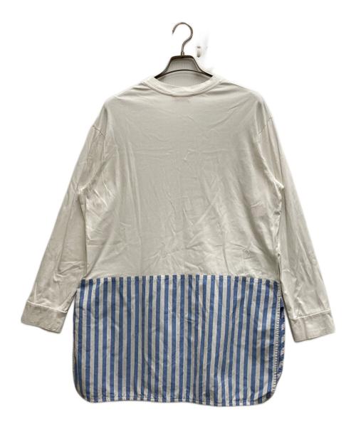 MARNI（マルニ）MARNI (マルニ) シャツ生地ドッキングL/S TEE ホワイト サイズ:40の古着・服飾アイテム