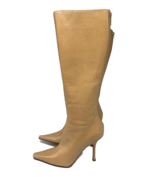 JIMMY CHOO（ジミーチュウ）JIMMY CHOO (ジミーチュウ) ロングブーツ ベージュ サイズ:38 1/8の古着・服飾アイテム