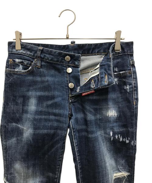 DSQUARED2（ディースクエアード）DSQUARED2 (ディースクエアード) ジェニファー クロップドジーンズ インディゴ サイズ:42の古着・服飾アイテム