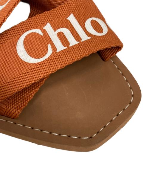 Chloe（クロエ）Chloe (クロエ) ロゴフラットサンダル オレンジ サイズ:37の古着・服飾アイテム