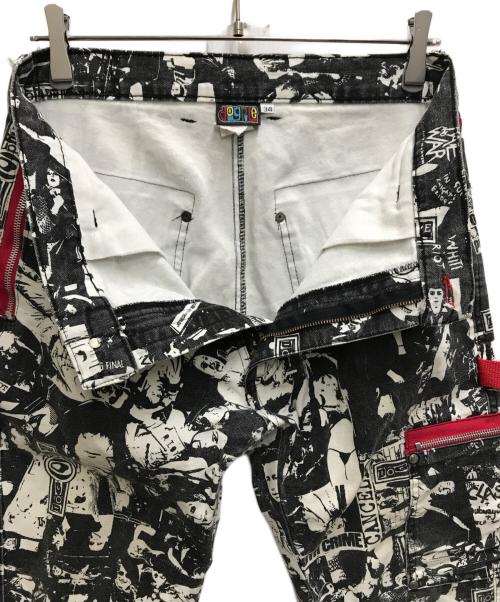 DOGPILE（ドッグパイル）dogpile (ドッグパイル) ロックスターコラージュボンテージパンツ ブラック サイズ:34の古着・服飾アイテム