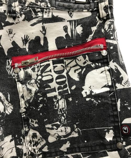 DOGPILE（ドッグパイル）dogpile (ドッグパイル) ロックスターコラージュボンテージパンツ ブラック サイズ:34の古着・服飾アイテム