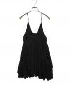 IENAイエナ）の古着「ギャザーフレアキャミ」｜ブラック