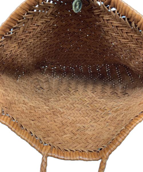 SAINT CHRISTOPHER（セント クリストファー）SAINT CHRISTOPHER (セント クリストファー) 編み込みレザーハンドバッグ ブラウンの古着・服飾アイテム