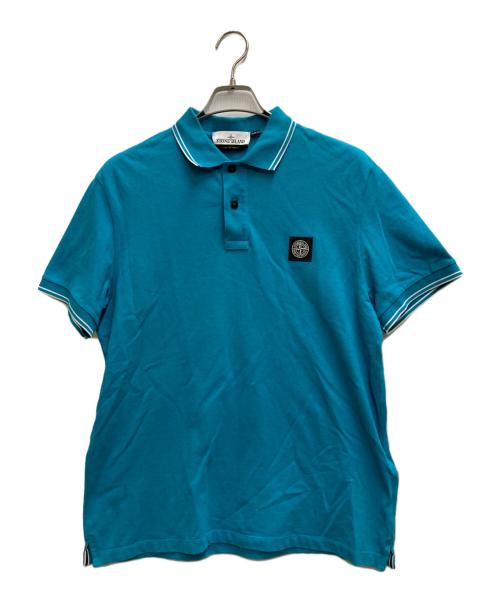 STONE ISLAND（ストーンアイランド）STONE ISLAND (ストーンアイランド) ワッペンロゴポロシャツ ブルー サイズ:Lの古着・服飾アイテム