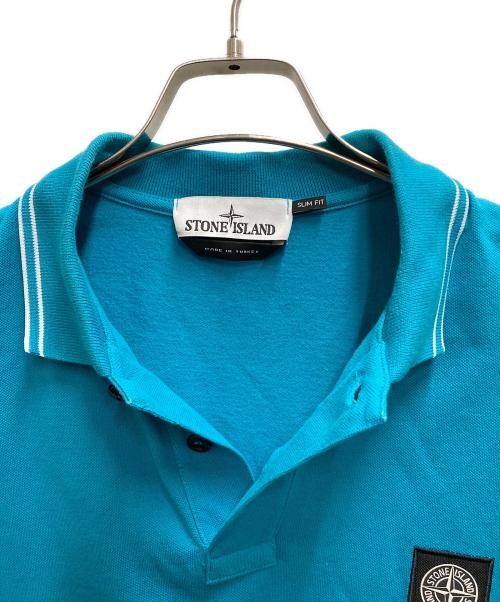 STONE ISLAND（ストーンアイランド）STONE ISLAND (ストーンアイランド) ワッペンロゴポロシャツ ブルー サイズ:Lの古着・服飾アイテム