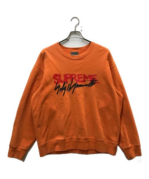 SUPREME（シュプリーム）Supreme (シュプリーム) Yohji Yamamoto pour homme (ヨウジヤマモト プールオム) Crewneck Sweat Shirt オレンジ サイズ:Mの古着・服飾アイテム