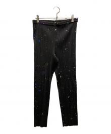 PLEATS PLEASE×横尾美美（プリーツプリーズ）の古着「コスモ柄プリーツパンツ」｜ブラック