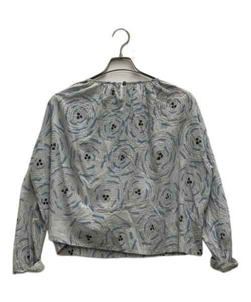 mina perhonen（ミナ ペルホネン）mina perhonen (ミナ ペルホネン) pirouetteコットンタックブラウス ブルー サイズ:38の古着・服飾アイテム