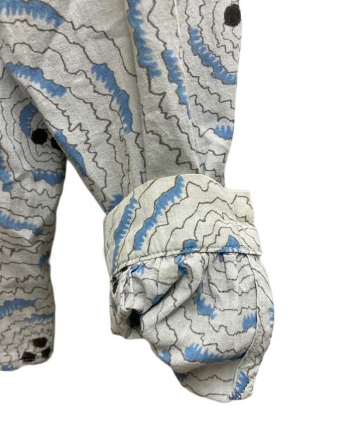 mina perhonen（ミナ ペルホネン）mina perhonen (ミナ ペルホネン) pirouetteコットンタックブラウス ブルー サイズ:38の古着・服飾アイテム