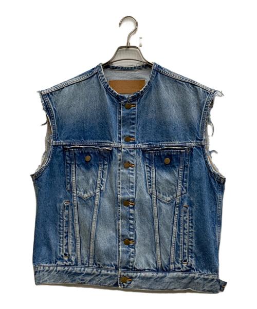 INSCRIRE（アンスクリア）INSCRIRE (アンスクリア) B-SHOP (ビショップ) カットオフトラッカージャケット ブルー サイズ:46の古着・服飾アイテム