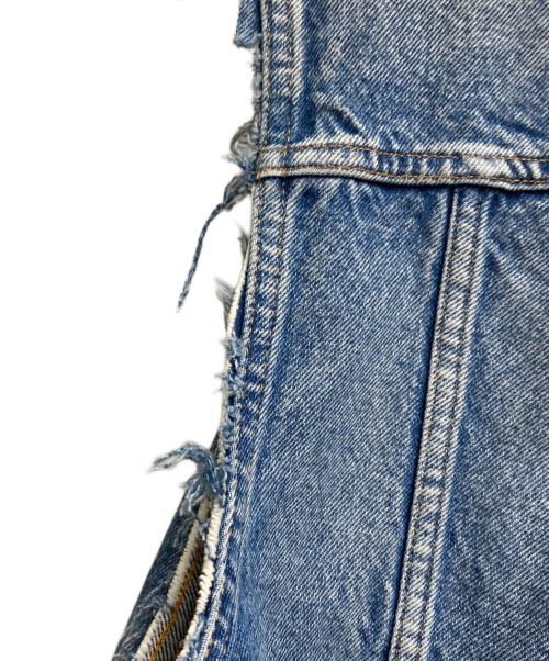 INSCRIRE（アンスクリア）INSCRIRE (アンスクリア) B-SHOP (ビショップ) カットオフトラッカージャケット ブルー サイズ:46の古着・服飾アイテム