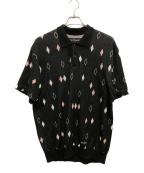 WACKO MARIAワコマリア）の古着「DIAMOND JACQUARD KNIT POLO SHIRT」｜ブラック