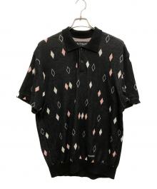 WACKO MARIA（ワコマリア）の古着「DIAMOND JACQUARD KNIT POLO SHIRT」｜ブラック