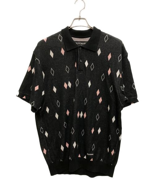 WACKO MARIA（ワコマリア）WACKO MARIA (ワコマリア) DIAMOND JACQUARD KNIT POLO SHIRT ブラック サイズ:Mの古着・服飾アイテム