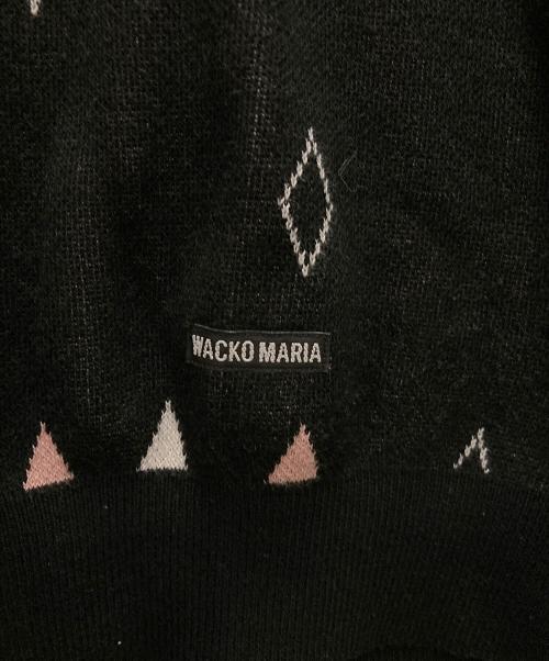 WACKO MARIA（ワコマリア）WACKO MARIA (ワコマリア) DIAMOND JACQUARD KNIT POLO SHIRT ブラック サイズ:Mの古着・服飾アイテム