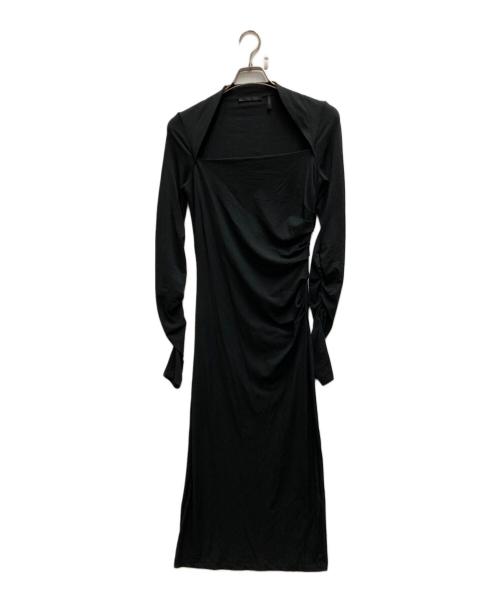 HELMUT LANG（ヘルムートラング）HELMUT LANG (ヘルムートラング) ドレープミディドレス ブラック サイズ:Sの古着・服飾アイテム