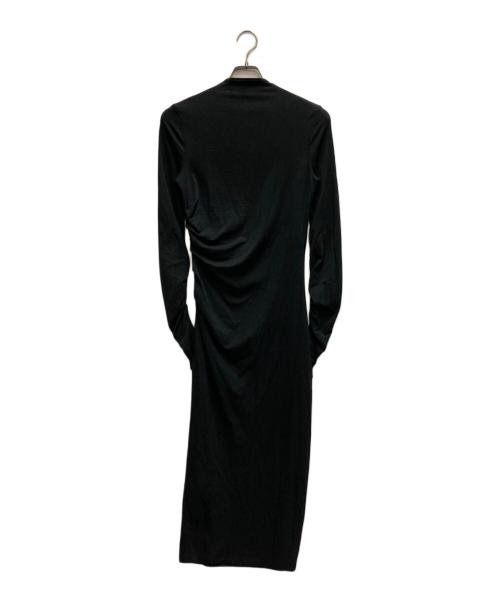 HELMUT LANG（ヘルムートラング）HELMUT LANG (ヘルムートラング) ドレープミディドレス ブラック サイズ:Sの古着・服飾アイテム