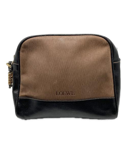 LOEWE（ロエベ）LOEWE (ロエベ) レザーショルダーバッグ ブラウンの古着・服飾アイテム