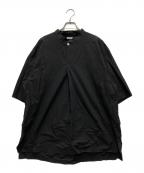 SOWBOWソウボウ）の古着「FRONT TUCK PULLOVER SHIRTS」｜ブラック