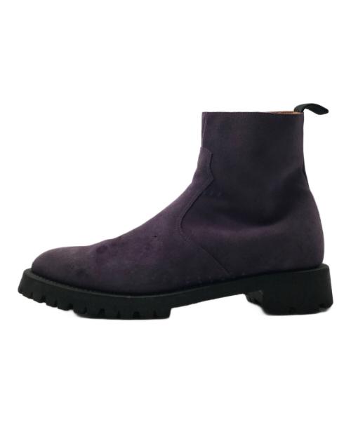 JOHN LAWRENCE SULLIVAN（ジョン ローレンス サリバン）JOHN LAWRENCE SULLIVAN (ジョン ローレンス サリバン) スウェードブーツ パープル サイズ:SIZE 不明(27.5~28cm相当)の古着・服飾アイテム