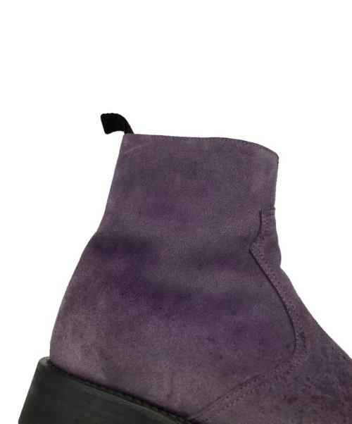 JOHN LAWRENCE SULLIVAN（ジョン ローレンス サリバン）JOHN LAWRENCE SULLIVAN (ジョン ローレンス サリバン) スウェードブーツ パープル サイズ:SIZE 不明(27.5~28cm相当)の古着・服飾アイテム
