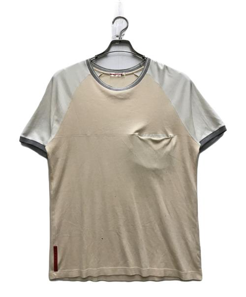 PRADA SPORTS（プラダスポーツ）PRADA SPORTS (プラダスポーツ) ラグランS/S TEE ベージュ サイズ:Mの古着・服飾アイテム