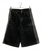 adidasアディダス）の古着「DENIM FIREBIRD SHORTS」｜ブラック