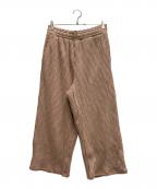 MATSUFUJIマツフジ）の古着「Big Waffle Pants」｜ベージュ×レッド