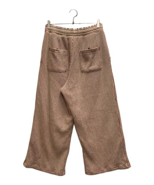 MATSUFUJI（マツフジ）MATSUFUJI (マツフジ) Big Waffle Pants ベージュ×レッド サイズ:3の古着・服飾アイテム