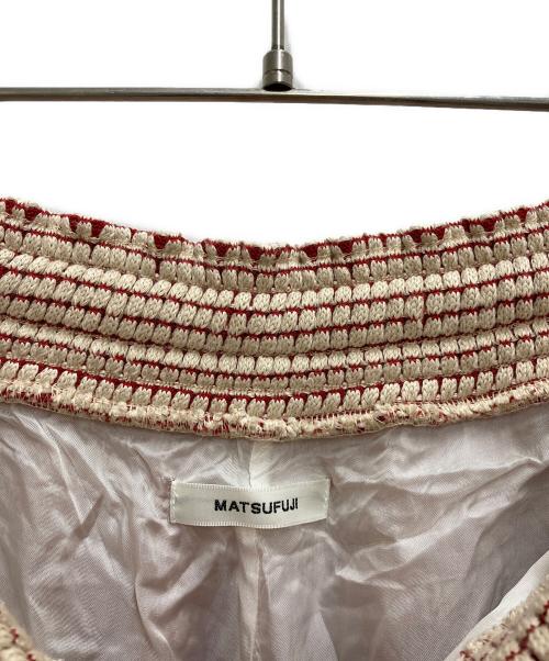 MATSUFUJI（マツフジ）MATSUFUJI (マツフジ) Big Waffle Pants ベージュ×レッド サイズ:3の古着・服飾アイテム