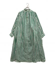 TEN×Ron Herman（テン×ロンハーマン）の古着「コットンカフタンドレス」｜グリーン×ホワイト