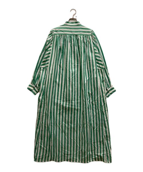 TEN（テン）TEN (テン) Ron Herman (ロンハーマン) コットンカフタンドレス グリーン×ホワイト サイズ:ｆreeの古着・服飾アイテム