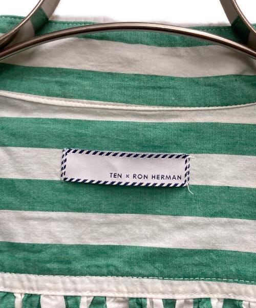 TEN（テン）TEN (テン) Ron Herman (ロンハーマン) コットンカフタンドレス グリーン×ホワイト サイズ:ｆreeの古着・服飾アイテム