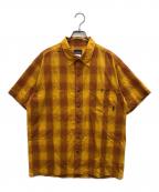 Patagoniaパタゴニア）の古着「00`SオンブレチェックS/Sシャツ」｜オレンジ