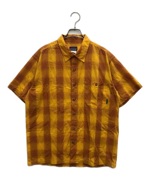 Patagonia（パタゴニア）Patagonia (パタゴニア) 00`SオンブレチェックS/Sシャツ オレンジ サイズ:Sの古着・服飾アイテム