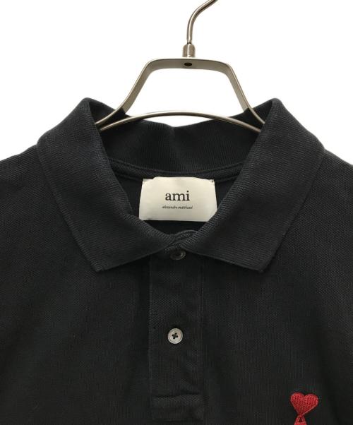 AMI Alexandre Mattiussi（アミアレクサンドルマテュッシ）AMI Alexandre Mattiussi (アミアレクサンドルマテュッシ) ロゴポロシャツ ブラック サイズ:XLの古着・服飾アイテム