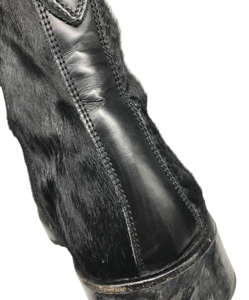 EMPORIO ARMANI（エンポリオ アルマーニ）EMPORIO ARMANI (エンポリオアルマーニ) ハラコジップブーツ ブラック サイズ:9の古着・服飾アイテム