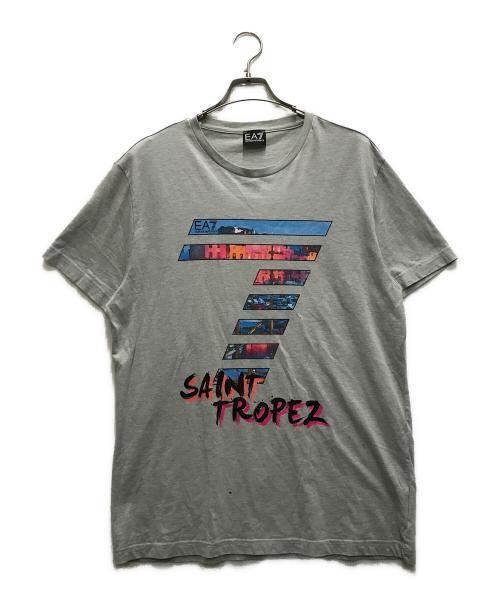 EA7（イーエーセブン）EA7 (イーエーセブン) ロゴプリントTシャツ グレー サイズ:Lの古着・服飾アイテム