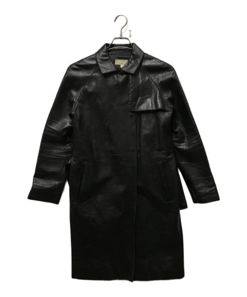 Calvin Klein（カルバンクライン）Calvin Klein (カルバンクライン) シープレザーコート ブラック サイズ:７の古着・服飾アイテム