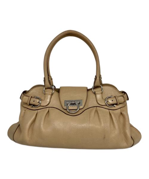 Salvatore Ferragamo（サルヴァトーレ フェラガモ）Salvatore Ferragamo (サルヴァトーレ フェラガモ) ガンチーニハンドバッグ ベージュの古着・服飾アイテム